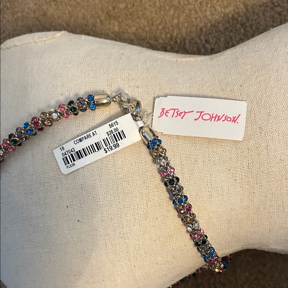 Betsey Johnson Blue Pink Black Beaded Necklace and Bracelet Set - Picture 4 of 4